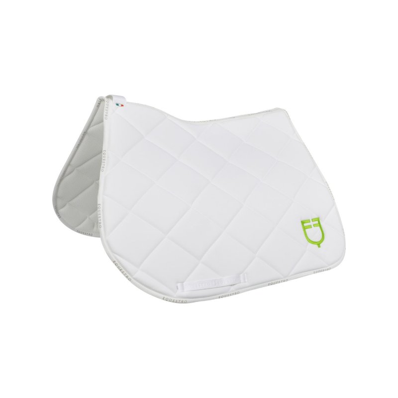Equestro Sottosella da salto con logo multicolor - Bianco/Lime Green