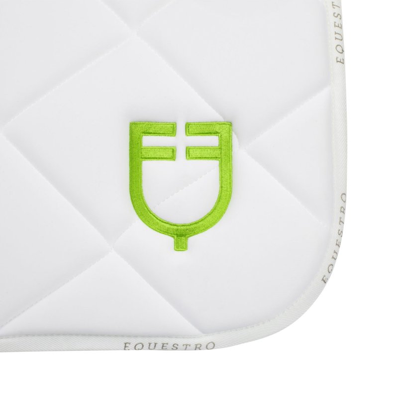 Equestro Sottosella da salto con logo multicolor - Bianco/Lime Green