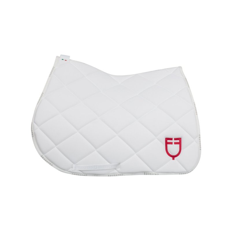 Equestro Sottosella da salto con logo multicolor - Bianco/Poppy Red
