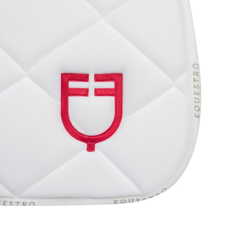 Equestro Sottosella da salto con logo multicolor - Bianco/Poppy Red
