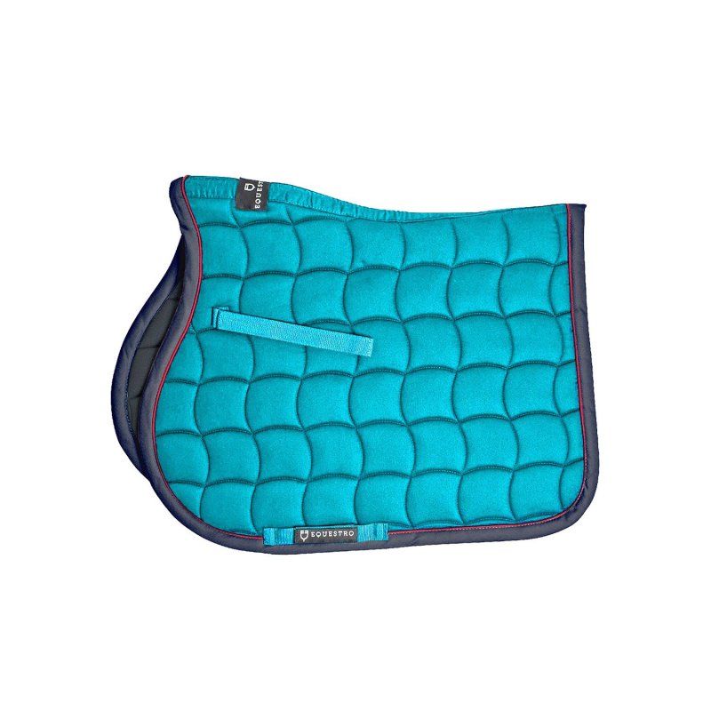 Equestro Sottosella da salto con passamaneria a contrasto - Turchese/Rosso/Blu navy