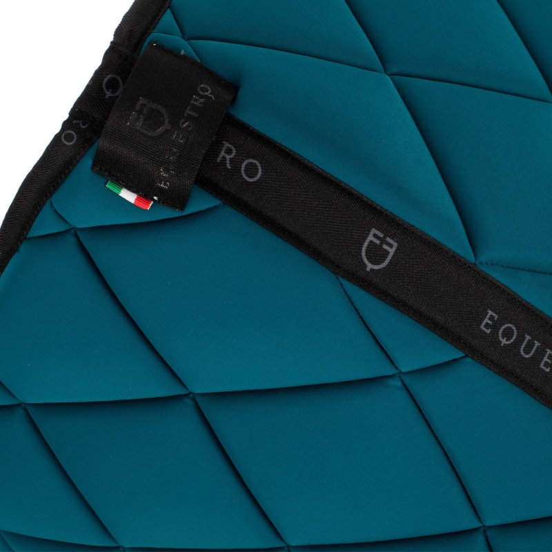 Equestro Sottosella salto in tessuto tecnico con logo - Petrolio/Nero