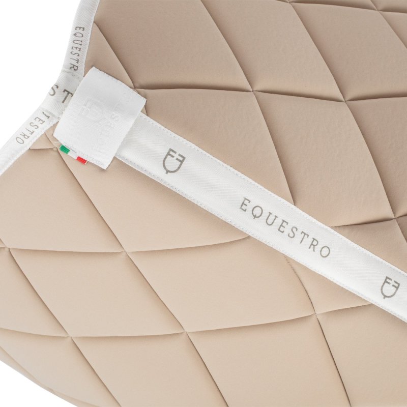 Equestro Sottosella salto in tessuto tecnico con logo - Sabbia/Bianco