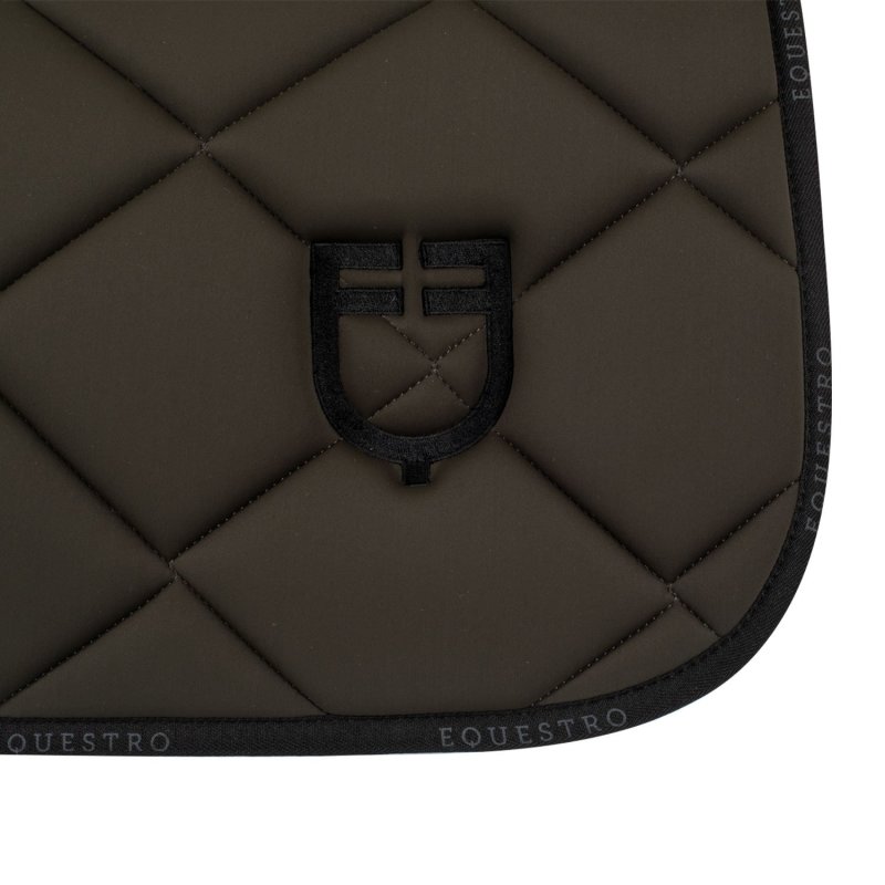 Equestro Sottosella salto in tessuto tecnico con logo - Verde militare/Nero