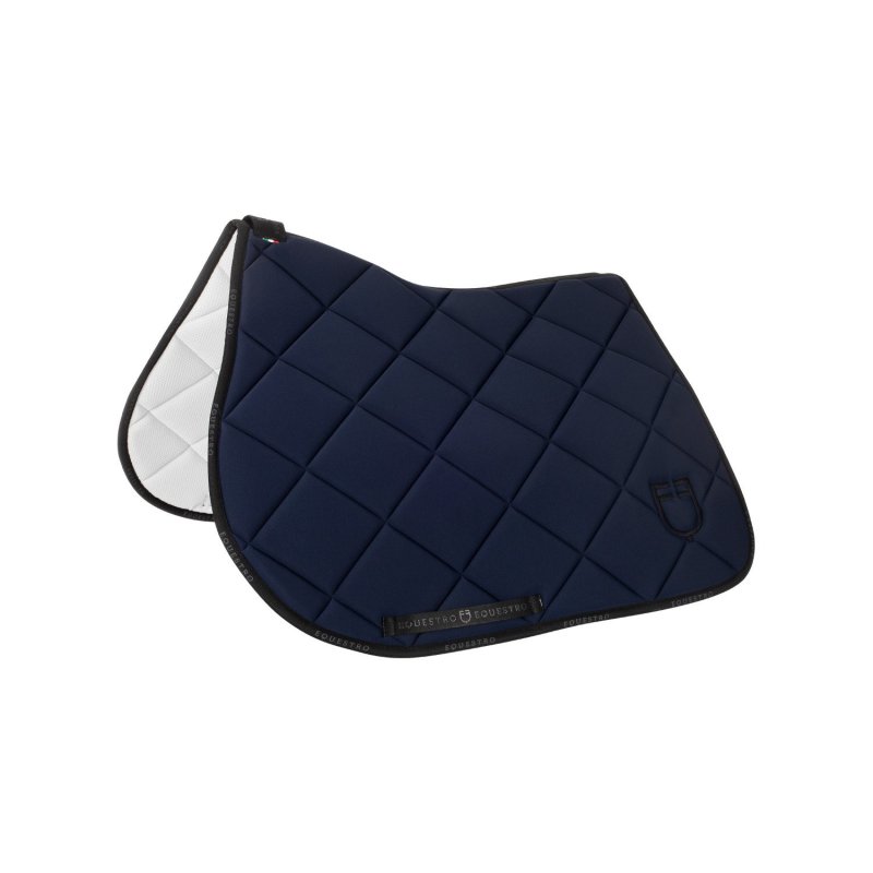 Equestro Sottosella salto in tessuto tecnico con logo - Blu navy/Nero