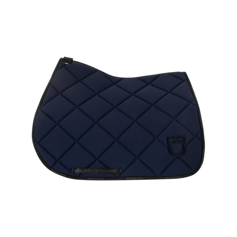 Equestro Sottosella salto in tessuto tecnico con logo - Blu navy/Nero