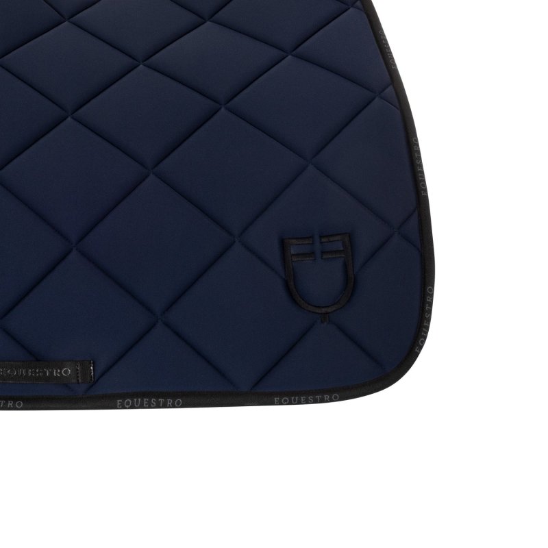 Equestro Sottosella salto in tessuto tecnico con logo - Blu navy/Nero