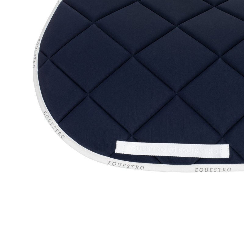 Equestro Sottosella salto in tessuto tecnico con logo - Blu navy/Bianco