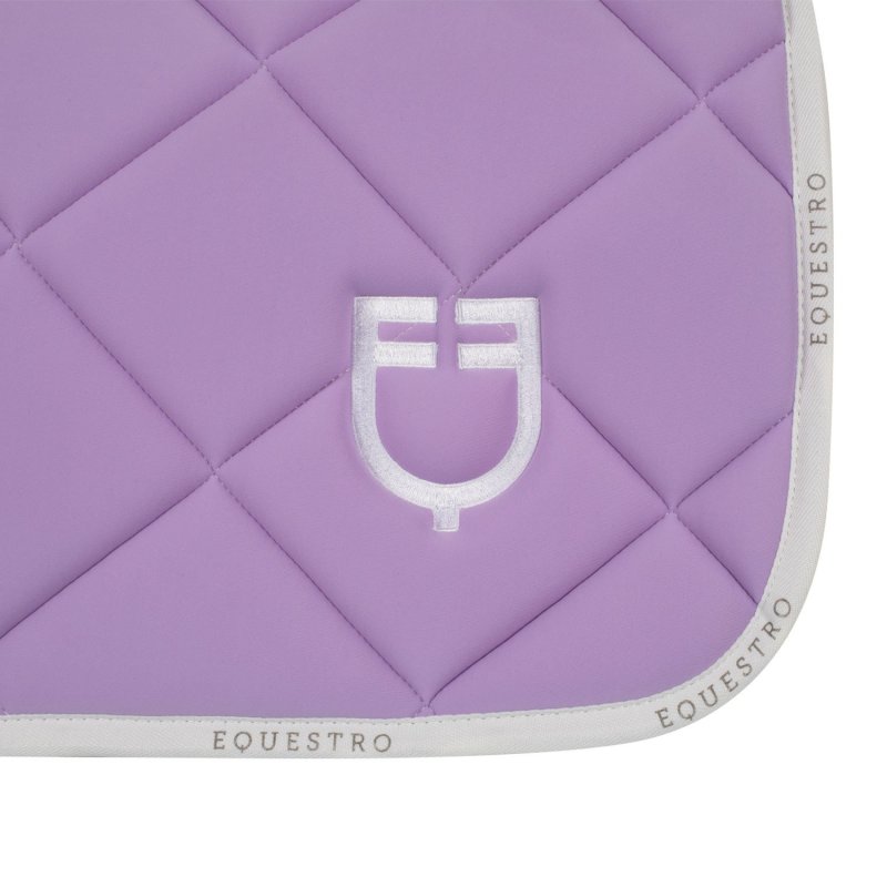 Equestro Sottosella salto in tessuto tecnico con logo - Lilla/Bianco