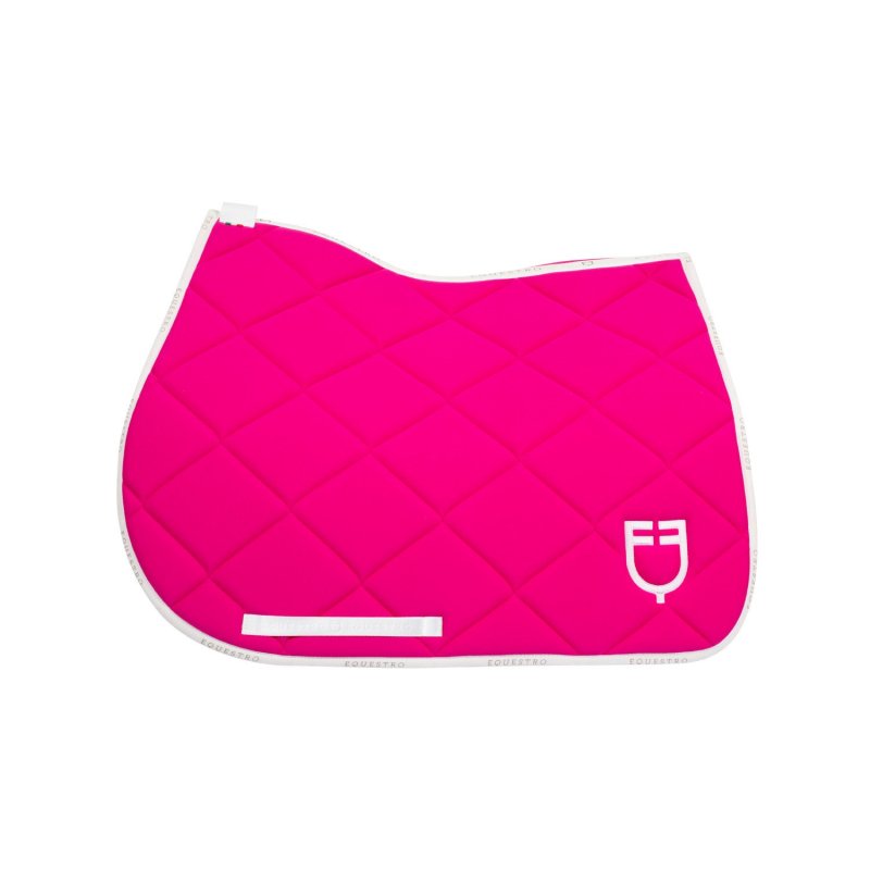 Equestro Sottosella salto in tessuto tecnico con logo - Fucsia/Bianco