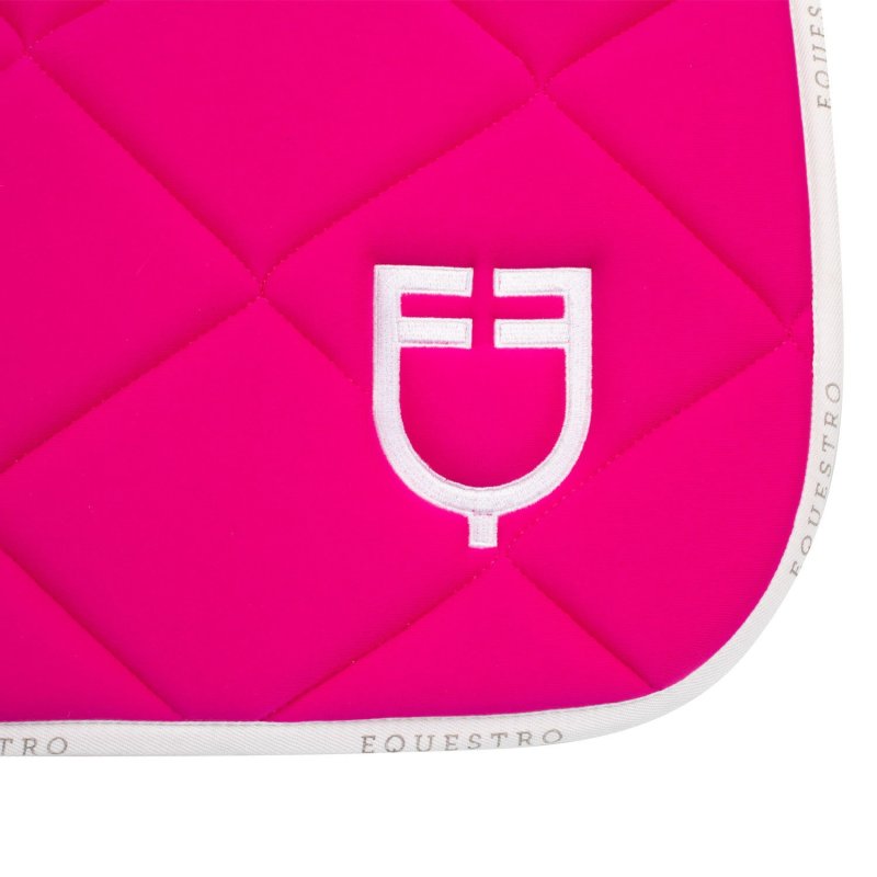 Equestro Sottosella salto in tessuto tecnico con logo - Fucsia/Bianco