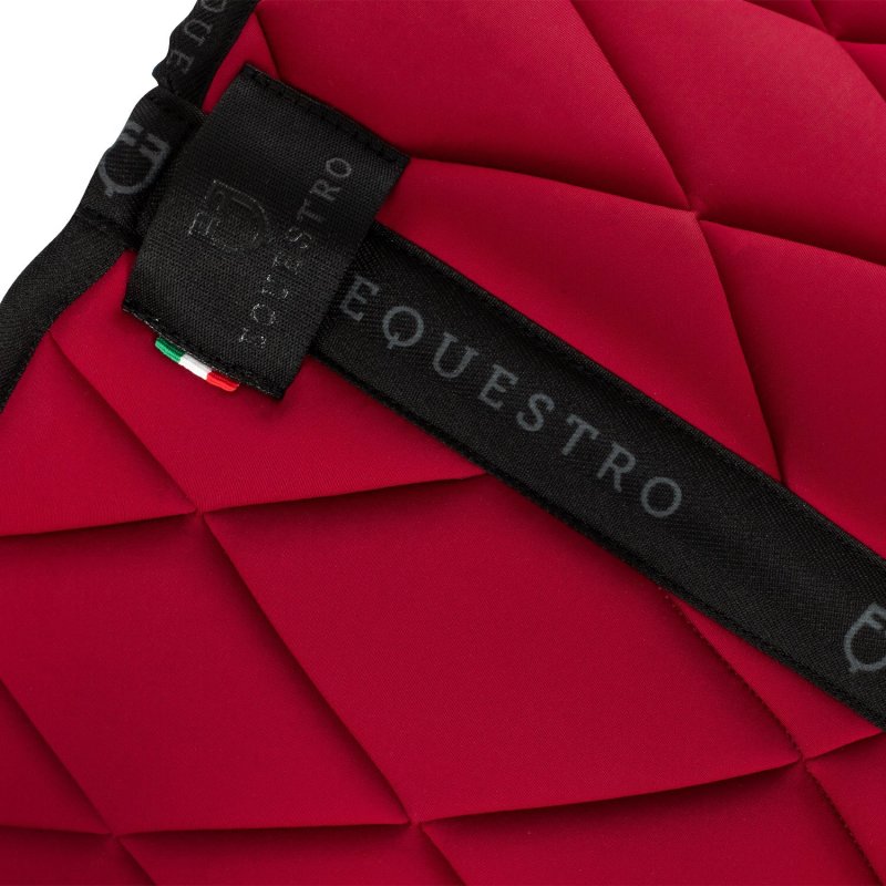 Equestro Sottosella salto in tessuto tecnico con logo - Vinaccia/Nero