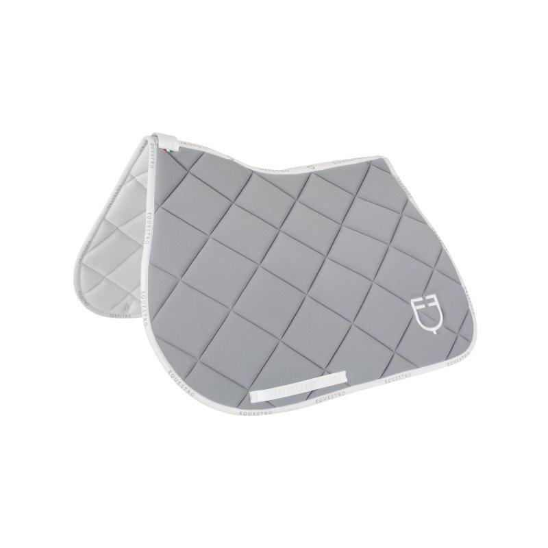 Equestro Sottosella salto in tessuto tecnico con logo - Grigio/Bianco