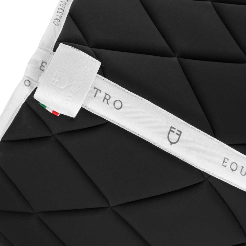 Equestro Sottosella salto in tessuto tecnico con logo - Nero/Bianco
