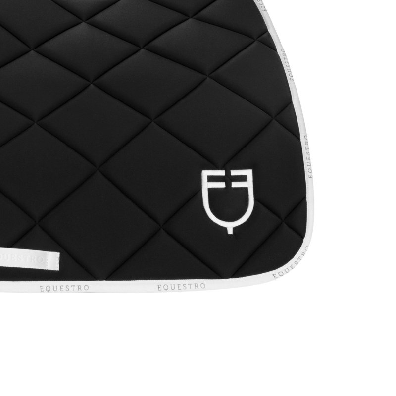 Equestro Sottosella salto in tessuto tecnico con logo - Nero/Bianco
