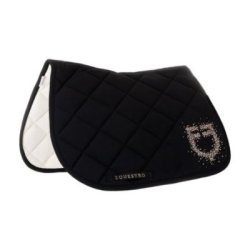 Equestro Sottosella salto con logo in strass - Nero
