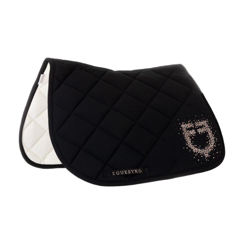 Equestro Sottosella salto con logo in strass - Nero