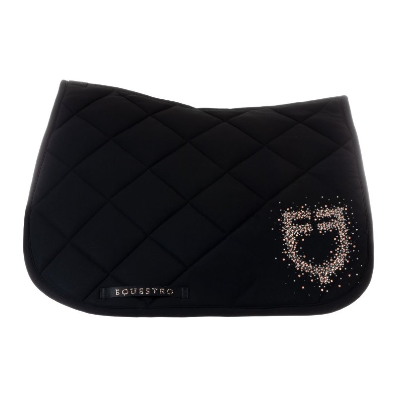 Equestro Sottosella salto con logo in strass - Nero