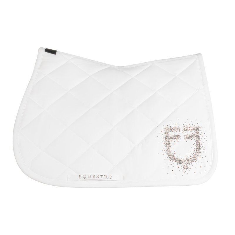 Equestro Sottosella salto con logo in strass - Bianco