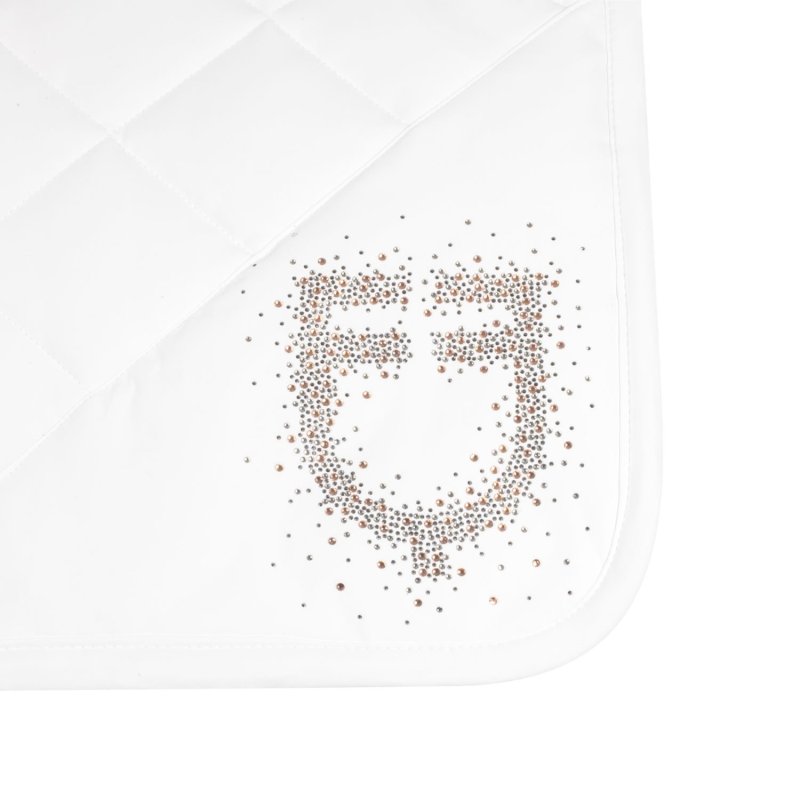 Equestro Sottosella salto con logo in strass - Bianco