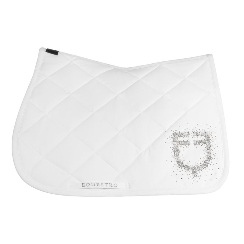 Equestro Sottosella salto con logo in strass - Bianco