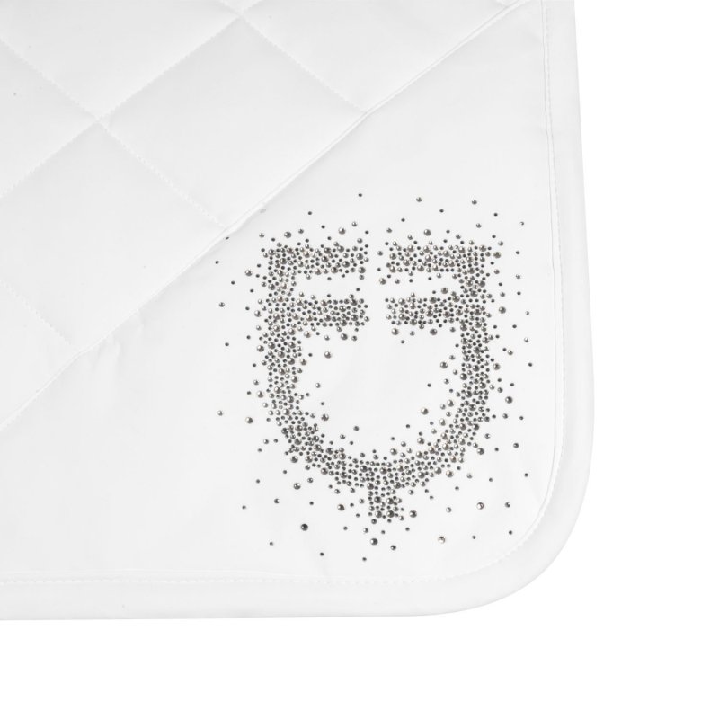 Equestro Sottosella salto con logo in strass - Bianco
