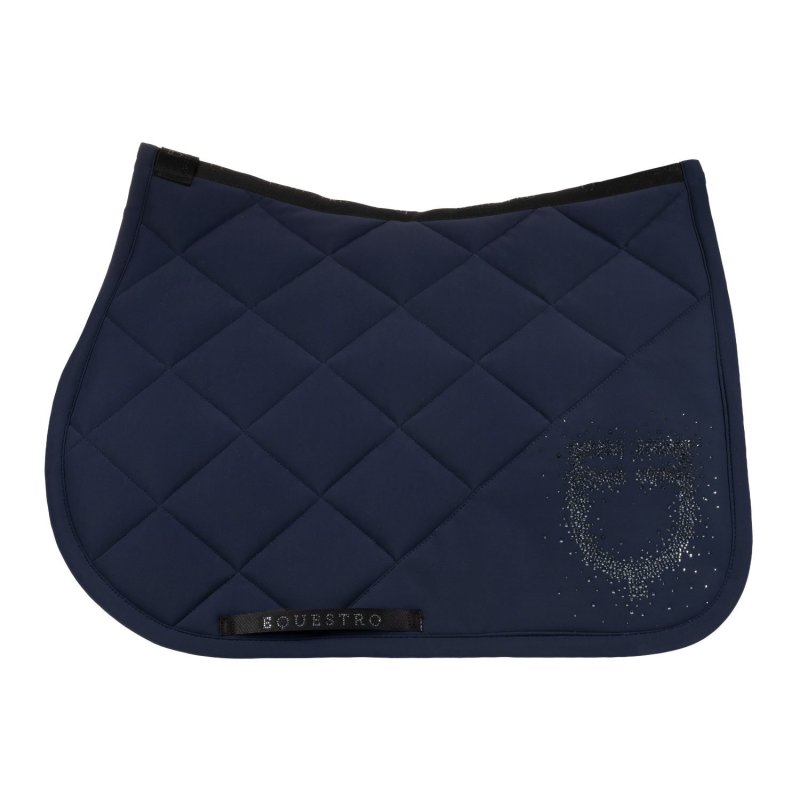 Equestro Sottosella salto con logo in strass - Blu navy