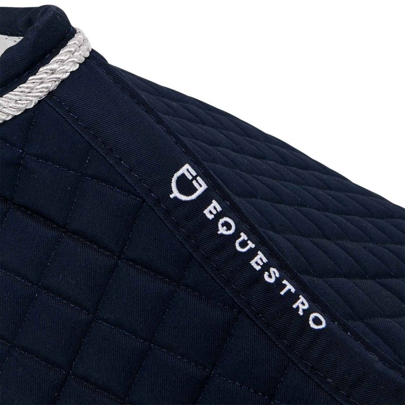 Equestro Sottosella da salto sagomato in cotone - Blu navy