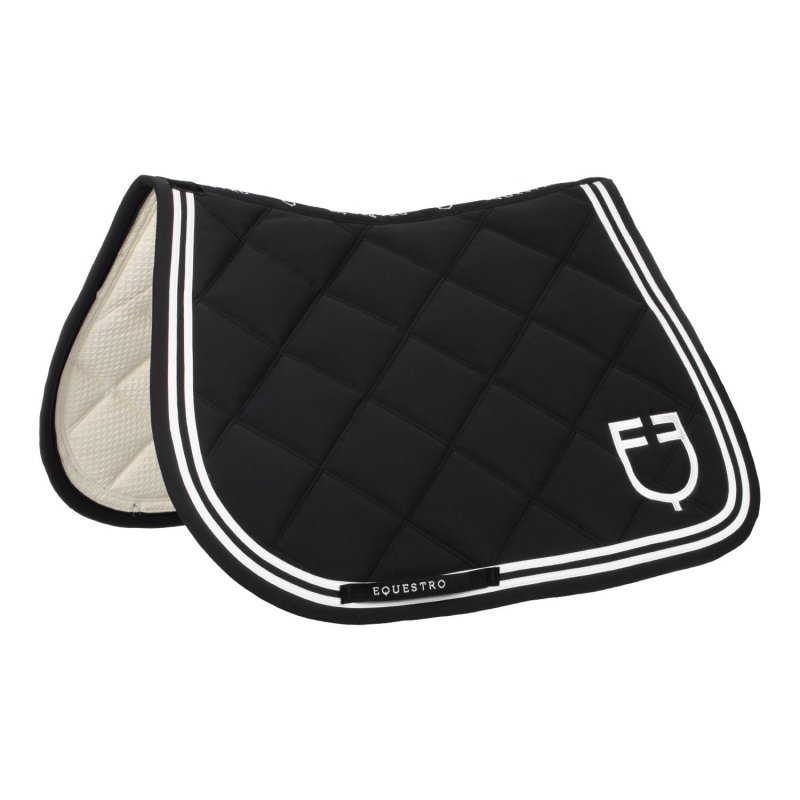 Equestro Sottosella salto Double Stripes in tessuto tecnico - Nero/Bianco