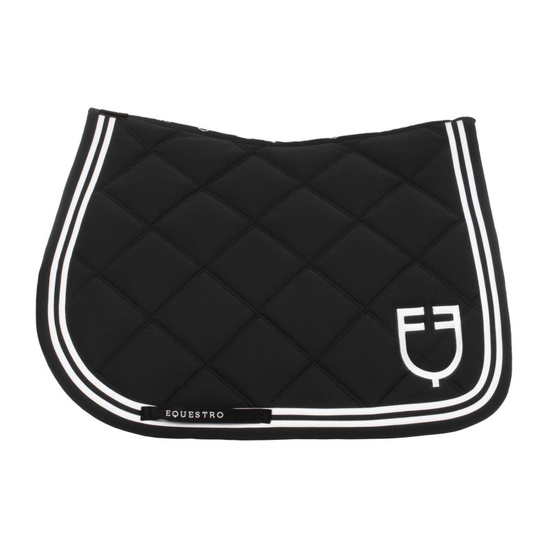 Equestro Sottosella salto Double Stripes in tessuto tecnico - Nero/Bianco