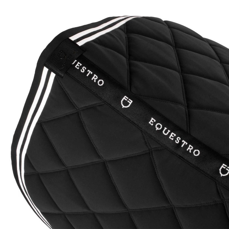 Equestro Sottosella salto Double Stripes in tessuto tecnico - Nero/Bianco