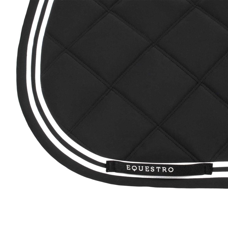 Equestro Sottosella salto Double Stripes in tessuto tecnico - Nero/Bianco