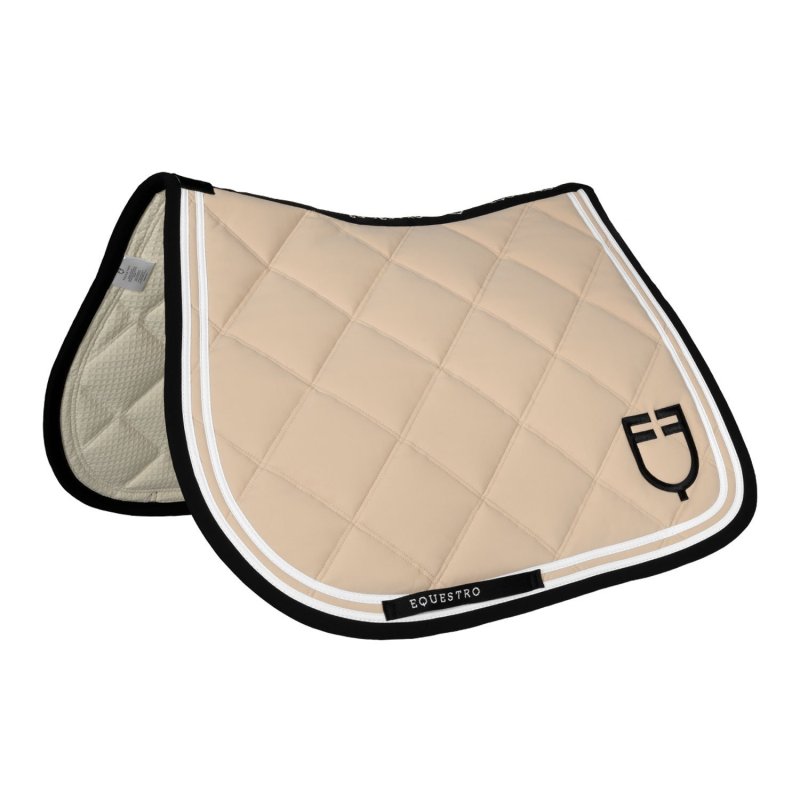 Equestro Sottosella salto Double Stripes in tessuto tecnico - Oxford Tan/Nero