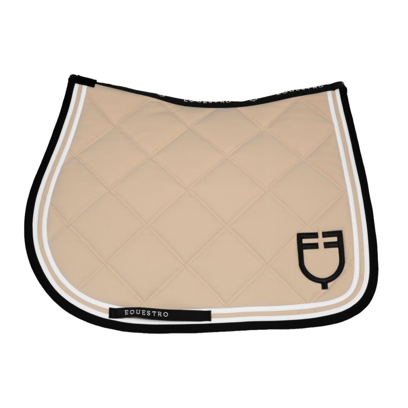 Equestro Sottosella salto Double Stripes in tessuto tecnico - Oxford Tan/Nero