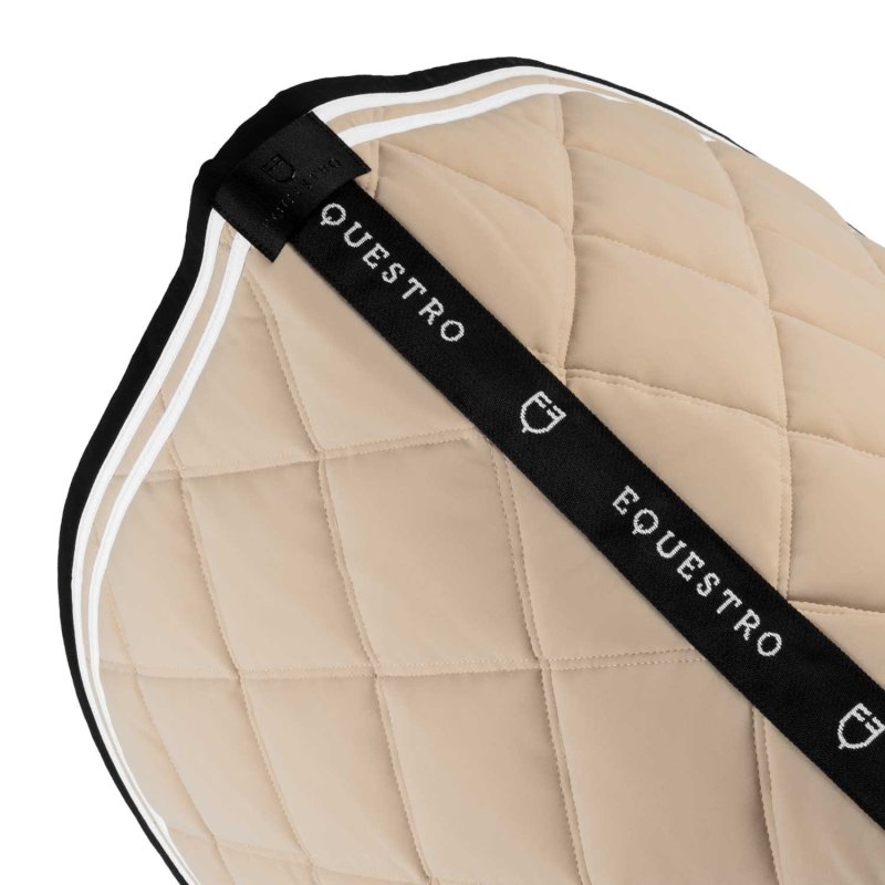 Equestro Sottosella salto Double Stripes in tessuto tecnico - Oxford Tan/Nero