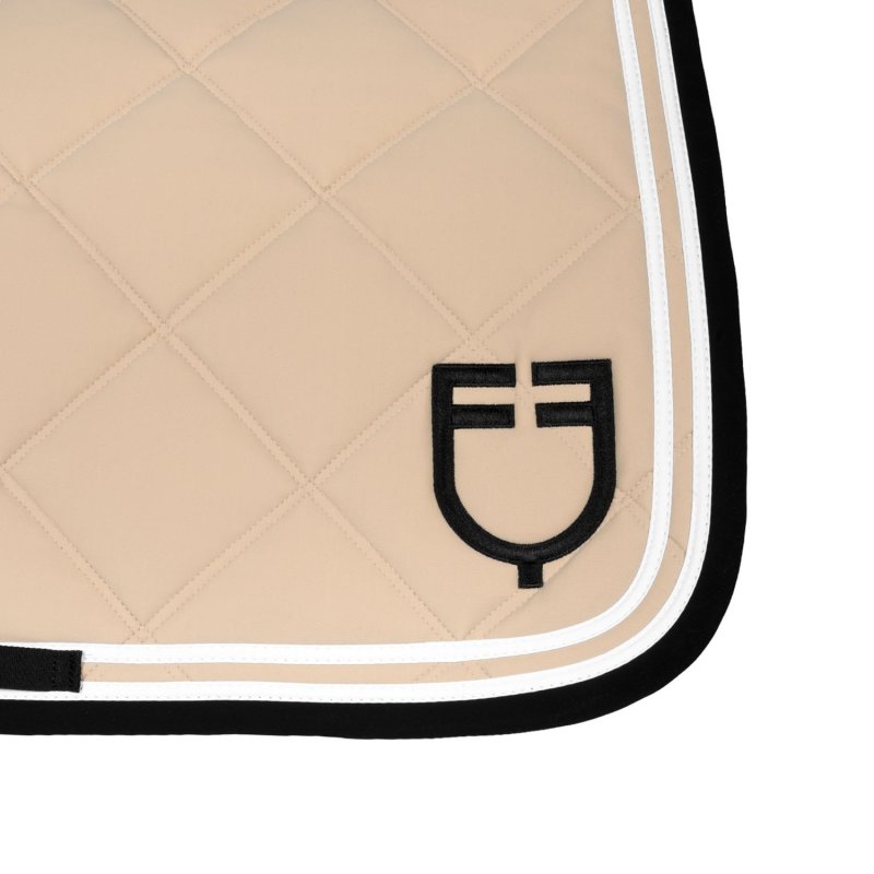Equestro Sottosella salto Double Stripes in tessuto tecnico - Oxford Tan/Nero