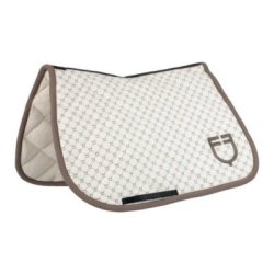 Equestro Sottosella salto con stampa monogram - Bianco antico/Noce
