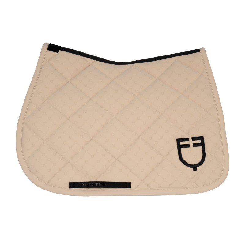 Equestro Sottosella salto con stampa monogram - Oxford Tan/Nero