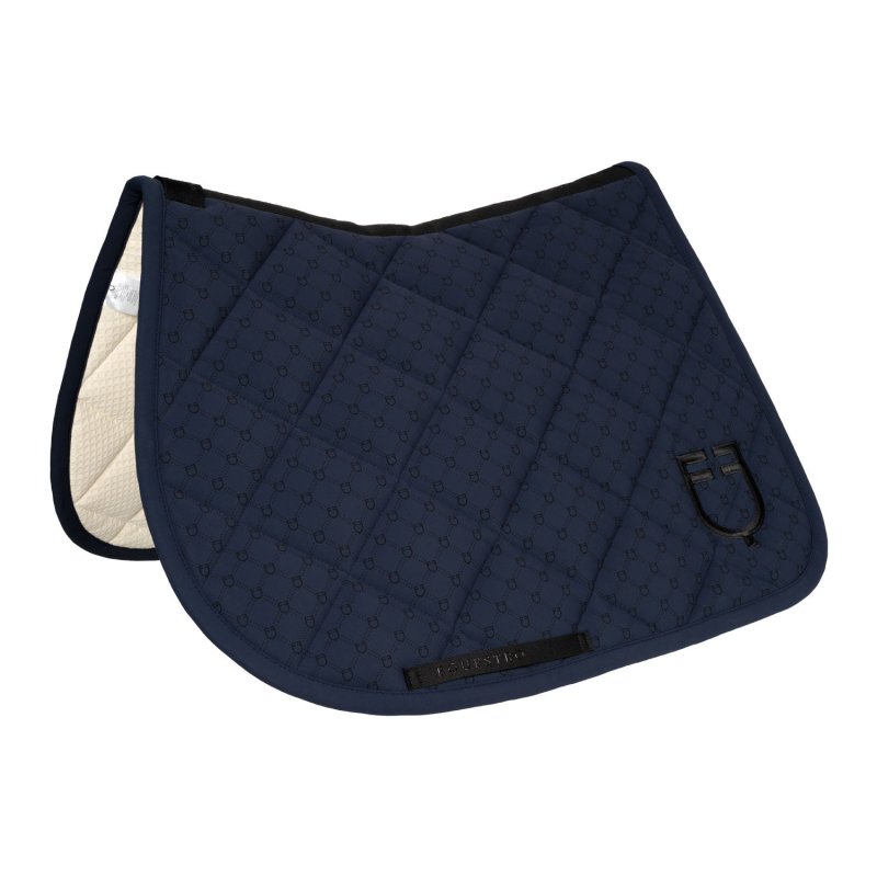 Equestro Sottosella salto con stampa monogram - Blu navy/Nero