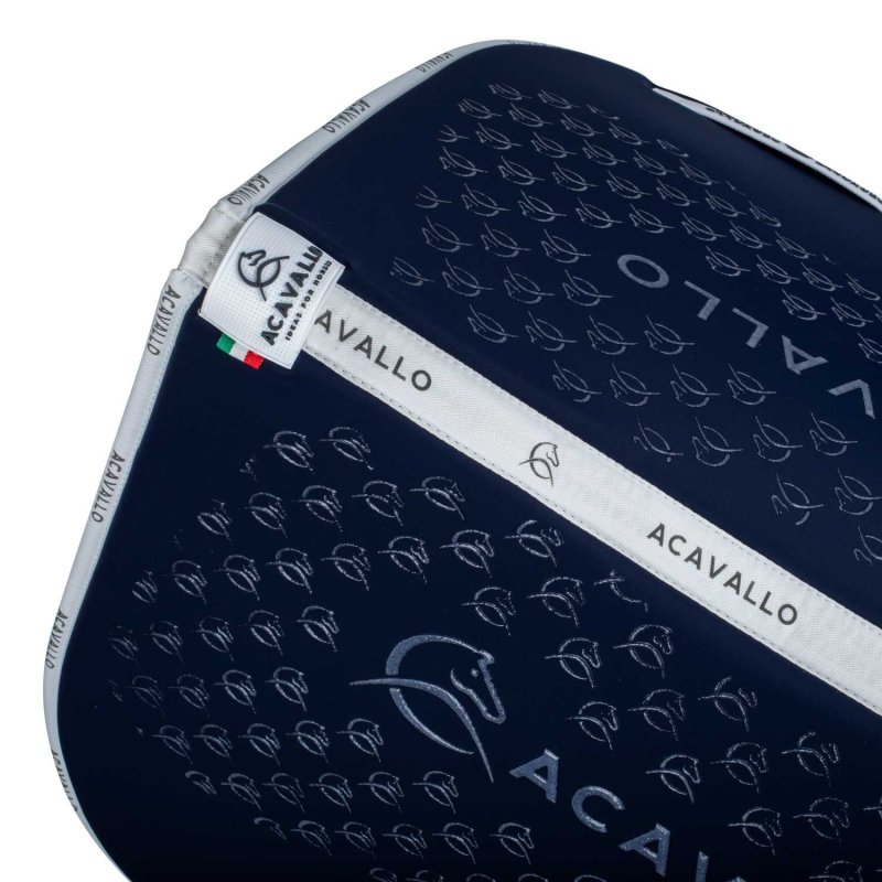 Acavallo Sottosella dressage con bambù e grip silicone - Deep Blue/Bianco
