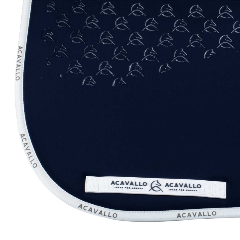 Acavallo Sottosella dressage con bambù e grip silicone - Deep Blue/Bianco