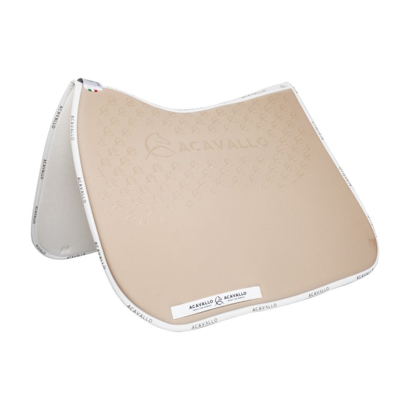 Acavallo Sottosella dressage con bambù e grip silicone - Sabbia/Bianco