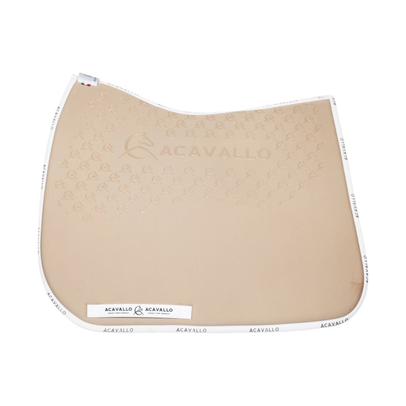 Acavallo Sottosella dressage con bambù e grip silicone - Sabbia/Bianco