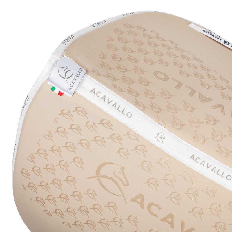 Acavallo Sottosella dressage con bambù e grip silicone - Sabbia/Bianco