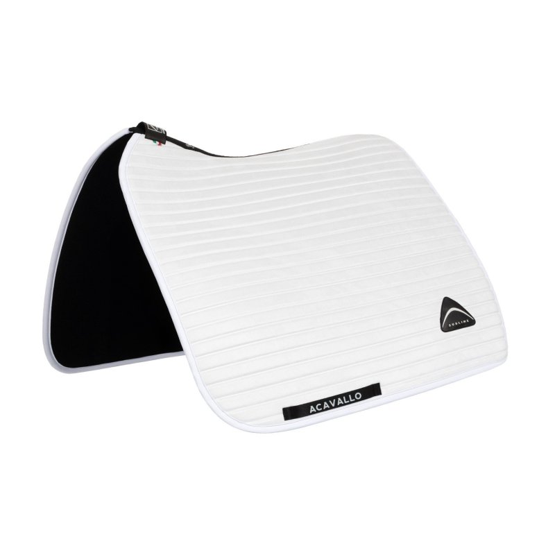 Acavallo Sottosella dressage Sublime angolato a strisce - Bianco