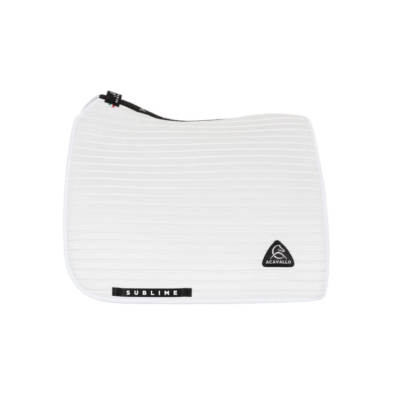 Acavallo Sottosella dressage Sublime in camoscio a strisce - Bianco
