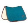 Equestro Sottosella Wave Quilting dressage in tessuto tecnico - Blue Coral/Marrone