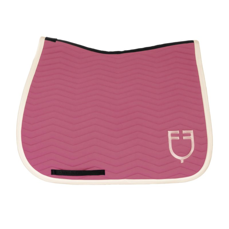 Equestro Sottosella Wave Quilting dressage in tessuto tecnico - Chateau Rose/Bianco antico
