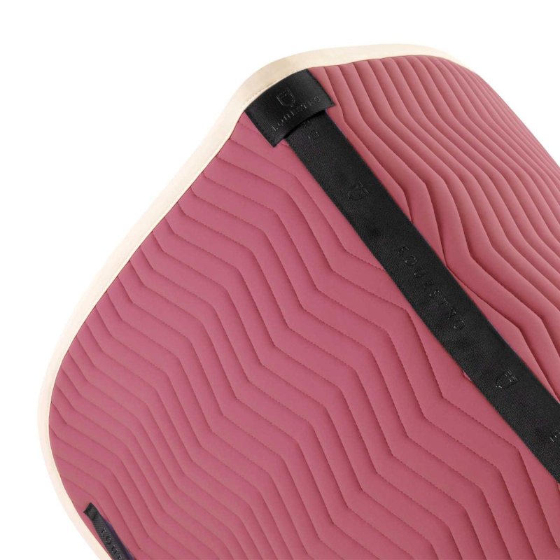 Equestro Sottosella Wave Quilting dressage in tessuto tecnico - Chateau Rose/Bianco antico