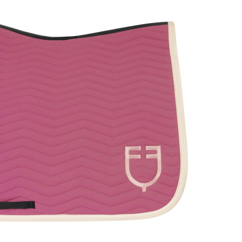 Equestro Sottosella Wave Quilting dressage in tessuto tecnico - Chateau Rose/Bianco antico